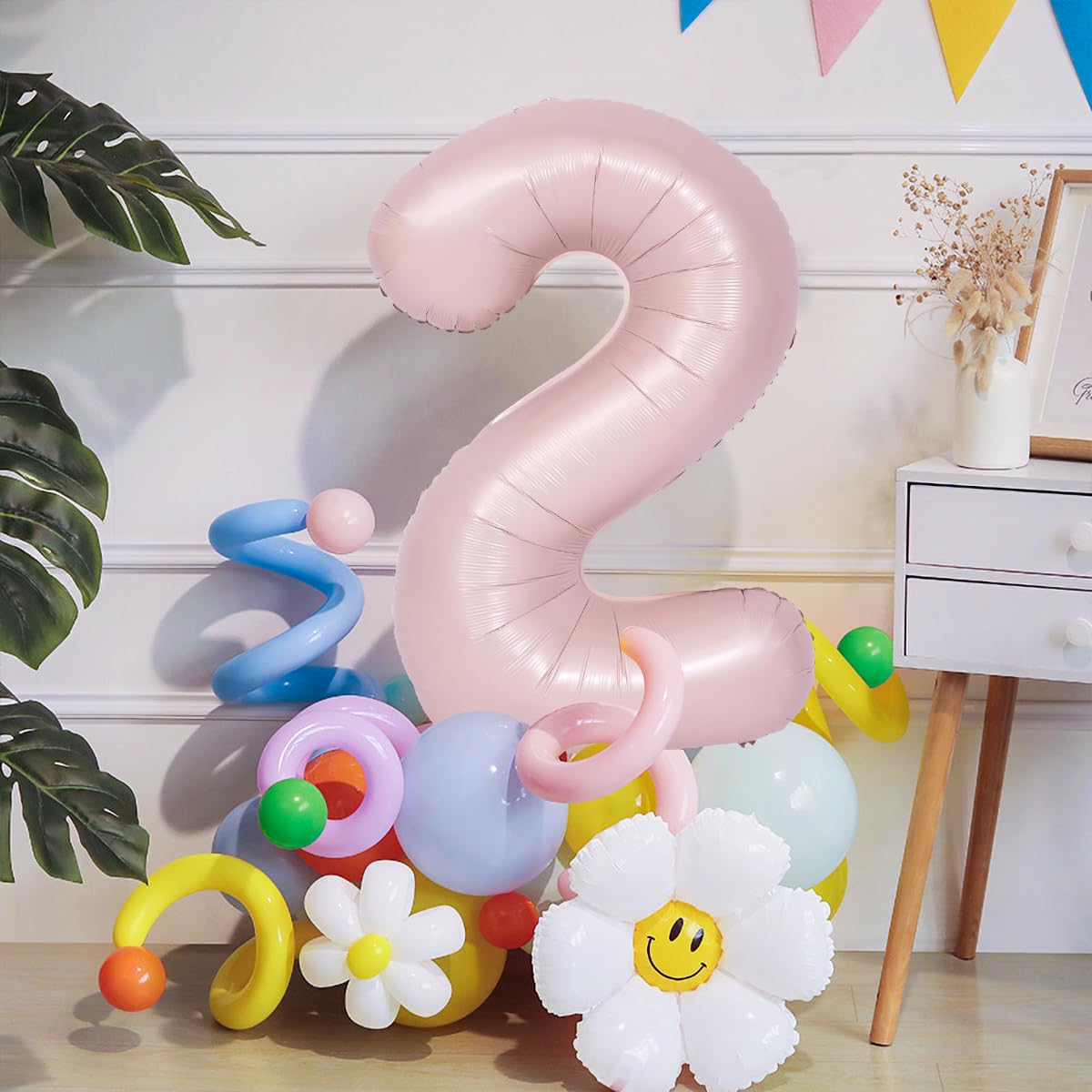 Amazon | 数字 バルーン ピンク 40インチ ライトピンク 数字8 風船